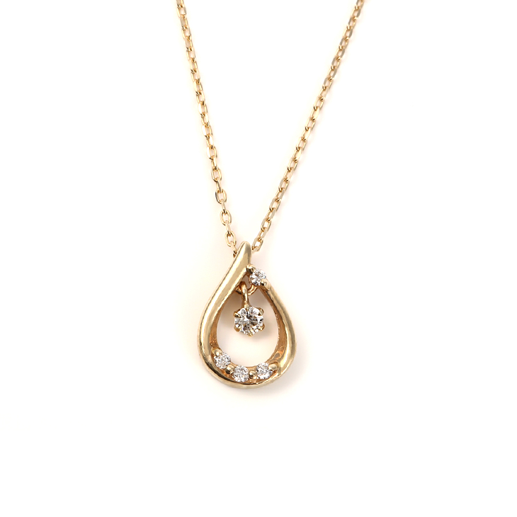 K10YGダイヤネックレス0.04ct