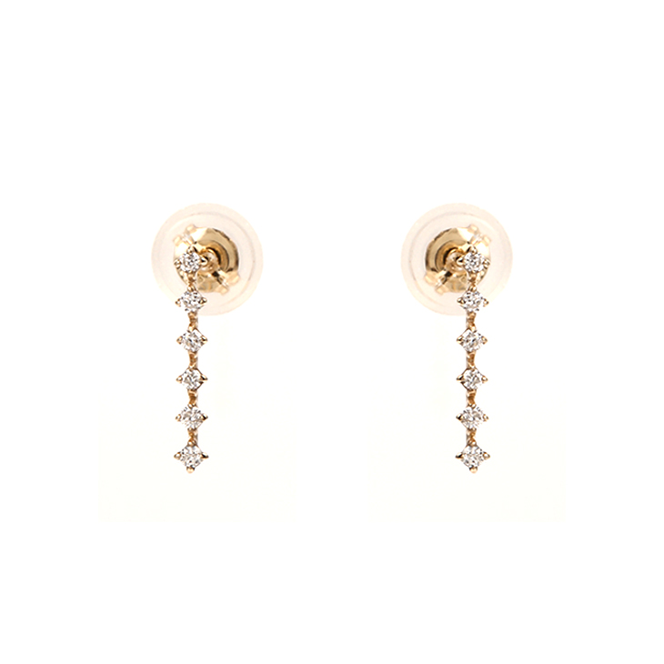 K10YGダイヤモンドピアス0.06ct