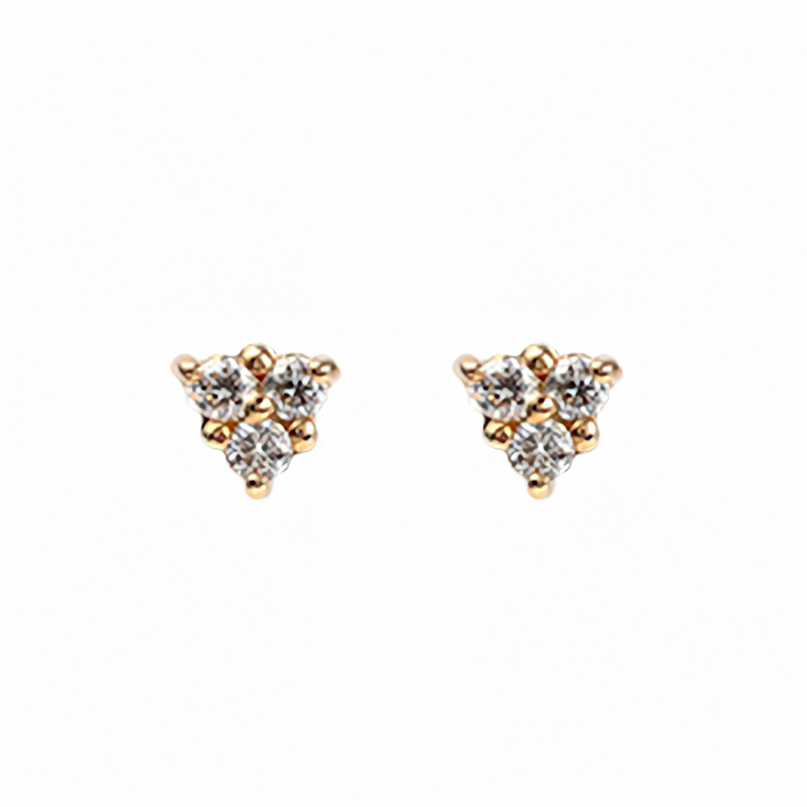 K10YGダイヤモンドピアス0.06ct