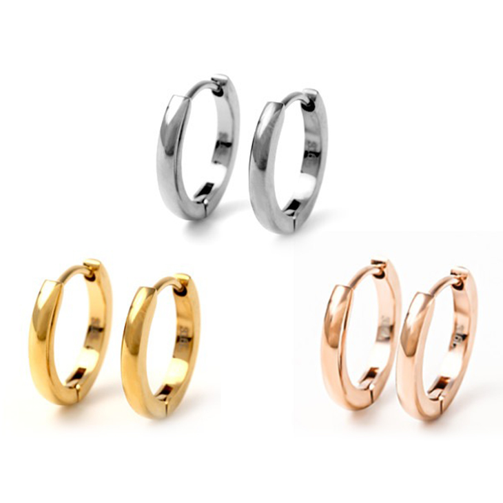 ピアス レディース メンズ フープ ワンタッチ リング 重ねづけ 小さめ 金属アレルギー フープピアス 中折れ シンプル ステンレス サージカルステンレス 医療用 イエロー ホワイト ピンク ゴールド 両耳 ジュエリー アクセサリー リングピアス 大人 小さい