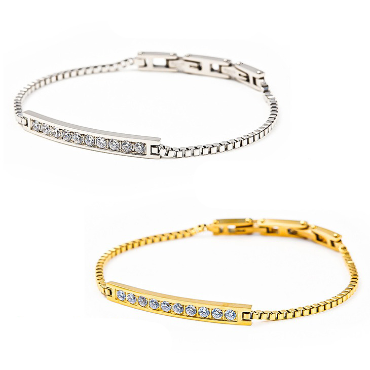 ブレスレット レディース バングル 金属アレルギー ステンレス316L サージカルステンレス 医療用 重ね付け ジルコニア チェーン チェーンブレスレット イエロー ゴールド ジュエリー 金 アクセサリー アレルギー シンプル 誕生日 プレゼント 彼女 ギフト 母の日