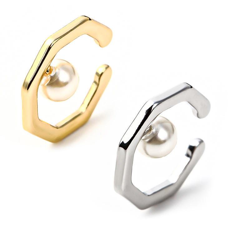 イヤーカフ 金属アレルギー対応 レディース イヤリング イヤーカフス イヤカフ パール 大ぶり ノンホールピアス 片耳 シンプル はさむ 18K 地金 イヤークリップ イヤーフック 華奢 痛くない 誕生日 プレゼント 女性 ジュエリー 母の日