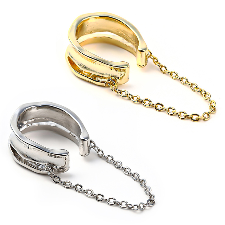 イヤーカフ 金属アレルギー対応 レディース イヤリング イヤーカフス イヤカフ チェーン 大ぶり ノンホールピアス 片耳 シンプル はさむ 18K 地金 イヤークリップ イヤーフック 華奢 痛くない 誕生日 プレゼント 女性 ジュエリー 母の日