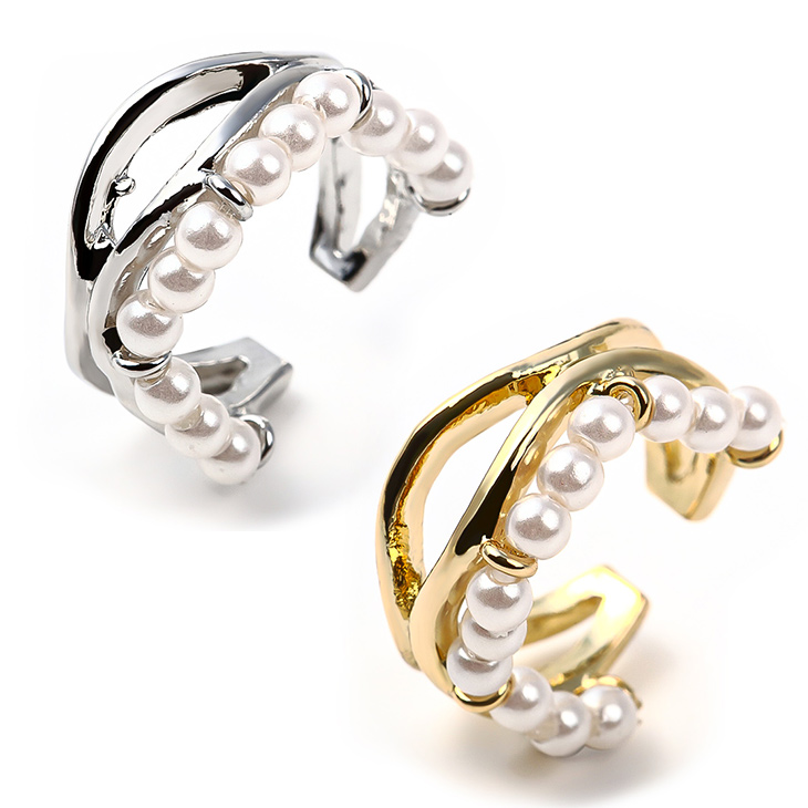 イヤーカフ 金属アレルギー対応 レディース イヤリング イヤーカフス イヤカフ パール 大ぶり ノンホールピアス 片耳 シンプル はさむ 18K 地金 イヤークリップ イヤーフック 華奢 痛くない 誕生日 プレゼント 女性 ジュエリー 母の日