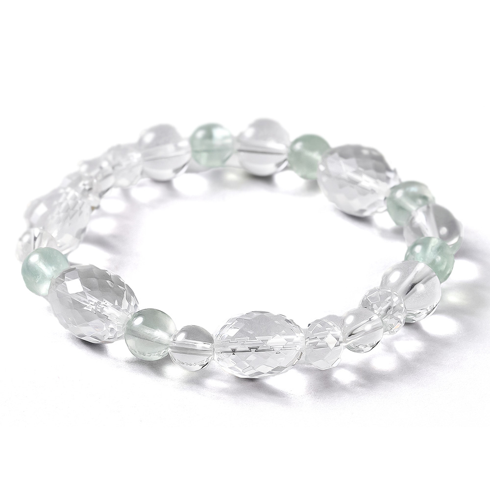 ブレスレットレディース水晶フローライトグリーンクリスタル