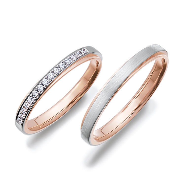 結婚指輪 プラチナ K18 ペア リング 指輪 マリッジリング マリッジ ペアリング ダイヤモンド レディース メンズ セット アクセサリー PT950 K18PG ピンクゴールド ブランド プチマリエ シンプル 記念日 ギフト 誕生日プレゼント