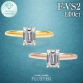 ダイヤモンド リング 指輪 一粒 ダイヤモンドリング ダイヤリング 1.0ct エメラルド 角 K18 18K 18金 ラボグロウン イエローゴールド ピンクゴールド ジュエリー アクセサリー シンプル ブランド 誕生日 プレゼント 女性 ギフト