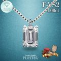 ダイヤモンド ネックレス ラボグロウンダイヤモンド 1ct プラチナ PT900 エメラルドカット Fカラー VS2 ダイヤモンドネックレス ダイヤネックレス レディース ジュエリー アクセサリー シンプル 上品 誕生日 クリスマス プレゼント ギフト
