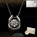 ダンシングストーン ネックレス ダイヤ プラチナ クロスフォー ダイヤモンド 0.50ct ダンシング 揺れる Pt900 ダイヤネックレス 馬蹄 ホースシュー ギフト