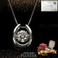 ダイヤモンド ネックレス レディース 0.50ct プラチナ Pt900 ダンシングストーン クロスフォー ダンシング 揺れる ダイヤネックレス 馬蹄 ホースシュー 大人 上品 シンプル おしゃれ 普段使い 記念日 誕生日 クリスマス プレゼント ギフト