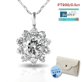 ダイヤモンド ネックレス レディース プラチナ フラワー ダイヤネックレス 0.5ct 取巻き PT900 ペンダント シンプル ダイヤ ジュエリー アクセサリー ギフト プレゼント 女性 誕生日 結婚記念日 妻 誕生日プレゼント 喜ぶ ホワイトデー