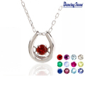 ダンシングストーン ネックレス レディース 1月 誕生石 ガーネット 天然石 金属アレルギー アメジスト アクアマリン ダイヤモンド エメラルド ムーンストーン ルビー 2月 3月 4月 5月 6月 7月 8月 9月 10月 11月 12月 馬蹄 誕生日 プレゼント 女性