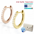 ピアス レディース フープピアス ダイヤモンド ダイヤモンドピアス ゴールド K18 18K イエローゴールド ピンクゴールド ダイヤ 0.2ct 女性 誕生日 妻 ジュエリー アクセサリー 記念日 プレゼント ギフト ホワイトデー
