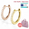 ピアス レディース フープピアス ダイヤモンド ダイヤモンドピアス ゴールド K18 18K イエローゴールド ピンクゴールド ダイヤ 0.2ct 女性 誕生日 妻 ジュエリー アクセサリー 記念日 プレゼント ギフト 母の日