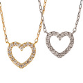 ダイヤモンド ネックレス レディース ハートネックレス K18 ダイヤネックレス 18金 オープンハート ハート