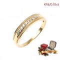 ダイヤモンド リング 指輪 レディース 0.1ct K18 18K 18金 YG ダイヤモンドリング ダイヤリング 18金リング 鑑別書 10周年 大人 上品 シンプル おしゃれ 普段使い フォーマル 記念日 女性 誕生日 クリスマス プレゼント ギフト
