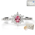 パパラチアサファイア 指輪 リング レディース プラチナ Pt900 ピンクサファイア ダイヤモンド 0.20ct 鑑別書 希少石 レアストーン ギフト 母の日