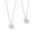 ネックレス レディース キュービックジルコニア H&C ハート＆キューピッド ジルコニア 一粒 シンプル ペンダント 1.0ct 1カラット 4点留 プラチナ ゴールド K18 大粒 誕生日プレゼント 誕生日 プレゼント 女性 ギフト 贈り物 ジュエリー アクセサリー
