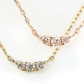 ネックレス レディース ダイヤモンドネックレス ダイヤモンドライン ダイヤネックレス ダイヤ 10金 K10 10K YG PG ゴールド イエロー ピンク スキンジュエリー 華奢 ペンダント 金属アレルギー シンプル 誕生日 プレゼント 女性 彼女 ギフト