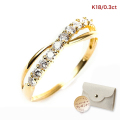 指輪 レディース リング ダイヤモンド ダイヤモンドリング ダイヤリング 18金リング ダイヤ K18 18K 18金 YG 鑑別書 0.3ct 誕生日 プレゼント 女性 妻 彼女 ジュエリー 10周年 記念日 ギフト 喜ぶ