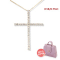 ダイヤモンド ネックレス レディース ダイヤネックレス クロス 十字架 0.75ct K18 k18 18金 ペンダント 18金ネックレス 誕生日 女性 妻 結婚記念日 ジュエリー プレゼント ギフト 喜ぶ 母の日