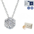 ダイヤモンド ネックレス レディース K18 ダイヤネックレス 18金 ハート＆キューピット フラワー 7石 花 モチーフ 0.2ct ギフト 喜ぶ
