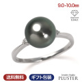 黒真珠 リング 指輪 ダイヤモンド 黒蝶真珠 9-10mm 一粒 プラチナ PT900 冠婚葬祭 グレー パールリング ブラックパール ブラックフォーマル ブランド シンプル セレモニー 真珠 法事 葬式 通夜 葬儀 南洋 黒蝶 ジュエリー アクセサリー 母 女性 プレゼント 誕生日 ギフト