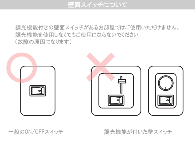 調光器使用不可