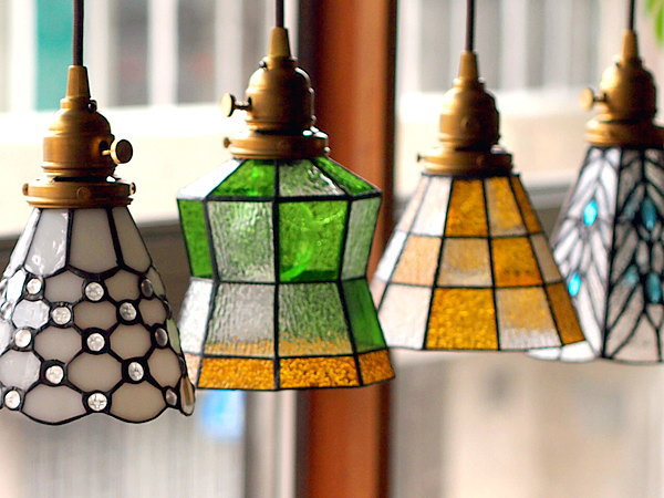 送料無料 DOTS（ドッツ）1灯ステンドグラスペンダントライト  