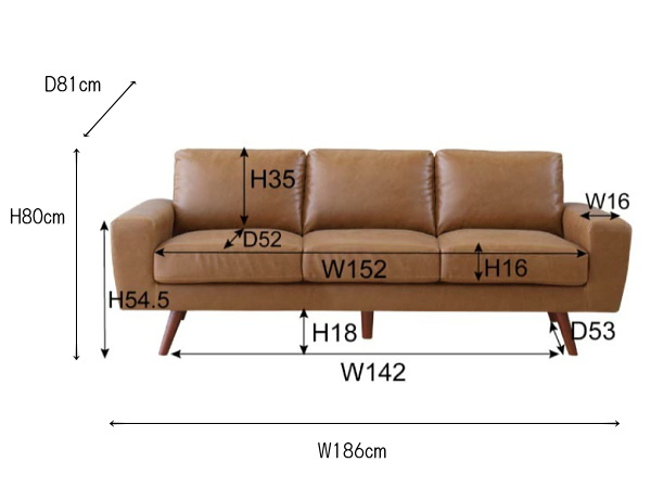 3人掛け GSポケットコイルソファ