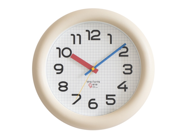 BHS GENE　バウハウスフォントウォールクロック 【Bayer Sans】 （掛け時計） WCL-021 【EL COMMUN】エルコミューン