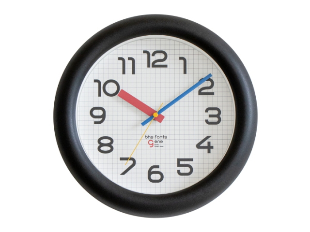 BHS GENE　バウハウスフォントウォールクロック 【Bayer Sans】 （掛け時計） WCL-021 【EL COMMUN】エルコミューン