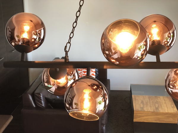 BIARRITZ8（ビアリッツ8） 8灯 ガラスペンダントライト（ブラック/コッパー）