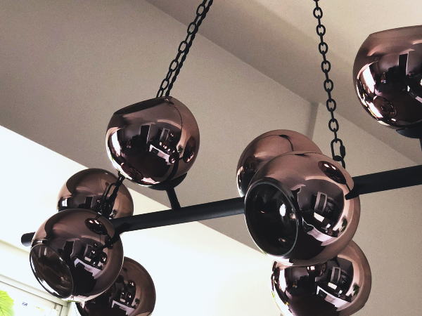 BIARRITZ8（ビアリッツ8） 8灯 ガラスペンダントライト（ブラック/コッパー）