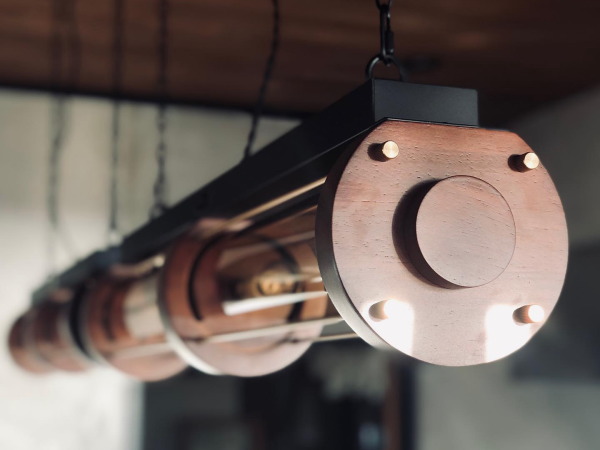 WOOD CYLINDER（ウッドシリンダー）4灯ペンダントランプ