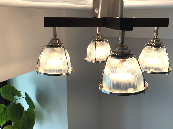 DINER-CROSS（ダイナークロス）リモコン付き 4灯ガラスシーリングライト