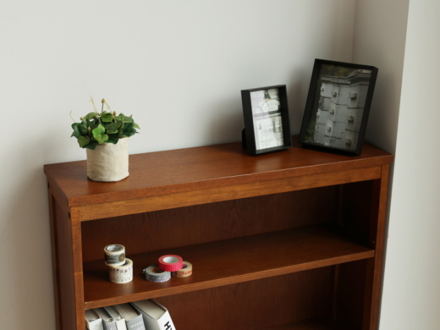 hommage オマージュ ブックシェルフ Book Shelf ブラウン 本棚 hommage オマージュ 薄型書棚 ブックシェルフ ブラウン 天然杢