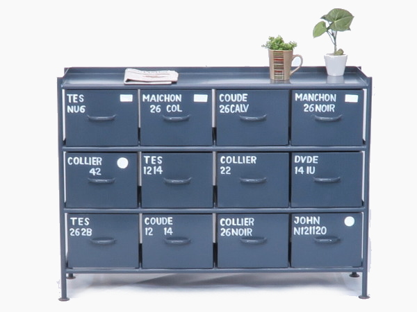 MSG インダストリアル スチールチェスト （12杯引き出し）