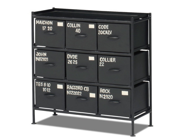 キャスター付き　3段チェスト　棚　インダストリアル　収納　引出し　スチール　鉄 キャスター付き 3段チェスト 棚 インダストリアル 収納 引出し