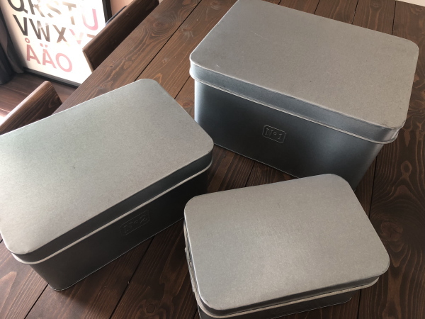 NUMBER（ナンバー）ブリキ小物入れ（S/M /Lセット）