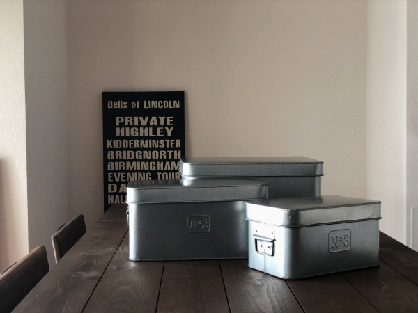 NUMBER（ナンバー）ブリキ小物入れ（S/M /Lセット）