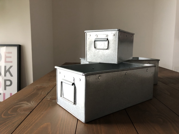 RECTANGLE（レクタングル）ブリキボックス小物入れ（S/M /Lセット