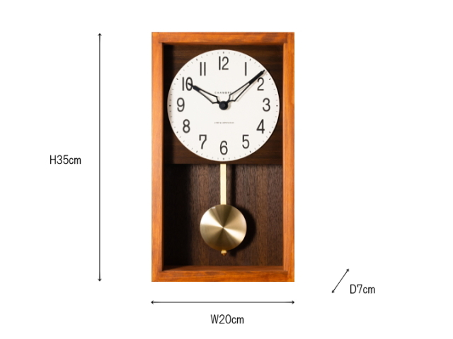 ひのき ペンデュラム クロック HINOKI PENDULUM CLOCK CH-033BR/CB 【INTERZERO】インターゼロ