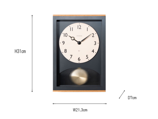 アーチの振り子時計 ARCH PENDULUM CLOCK CH-066BR/GY【INTERZERO】インターゼロ