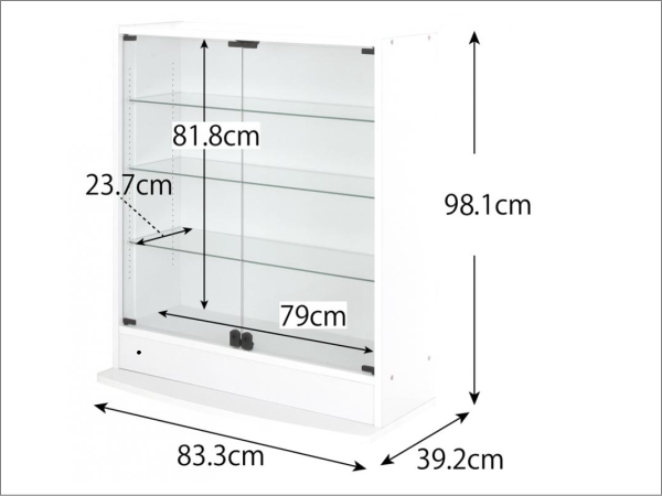 コレクションラック・ショーケース（ロータイプ/ワイド）奥行