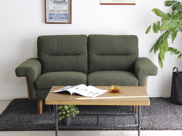 BAL（バル）2人掛け　ヴィンテージデザイン　ファブリックソファ