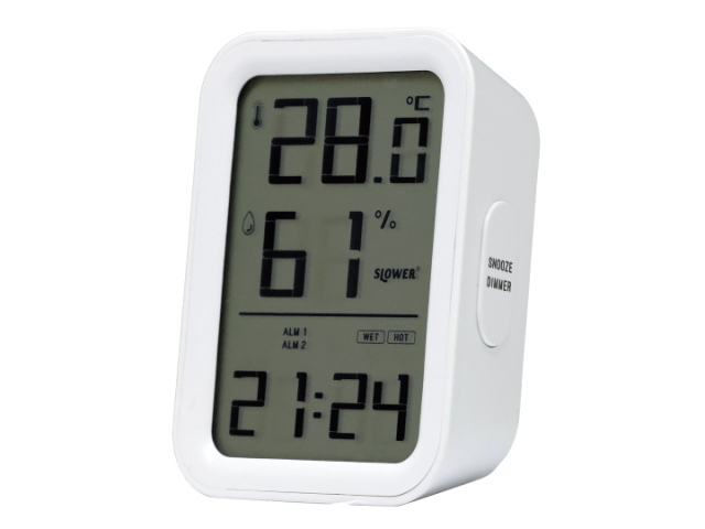 LCD ハイグロ サーモグラフ クロック バズ PAZ 温湿度計 置き時計  SLW424 SLW425 SLOWER（スロウワー）