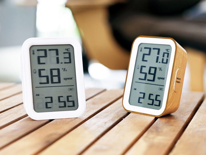 LCD ハイグロ サーモグラフ クロック バズ PAZ 温湿度計 置き時計  SLW424 SLW425 SLOWER（スロウワー）