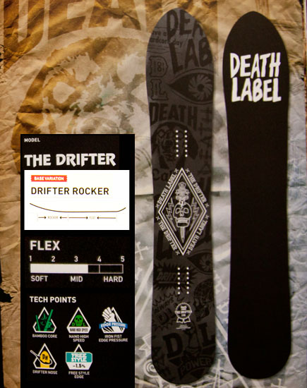 デスレーベル（DEATH LABEL）【THE DRIFTER】12-13 スノーボード 2013年モデル