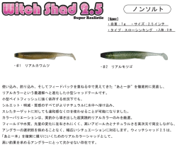 予約受付専用！3月下旬～4月上旬入荷予定！ウィッチシャッド 2.5インチ  ワイジーラボ